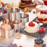 thumbnail of STONELINE® Dessertringe und Speiseringe Set, 8-teilig, Edelstahl, 6 Ringe, 1 Heber, 1 Stempel, rund