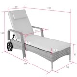 thumbnail of tectake Wicker ligbed met wielen - zwart/beige - 404585