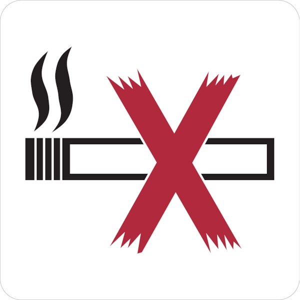 Aufkleber Verbotsschild, Rauchen verboten - praxisbewährt - 70 x 70 mm Folie selbstklebend