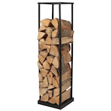 thumbnail of Contenitore per legna in metallo - 31,5 x 31,5 x 115 cm - Contenitore per legna da ardere - Nero