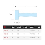 thumbnail of Massette à Angles Abattues Manche Hickory L.254mm Facom 1262h.150