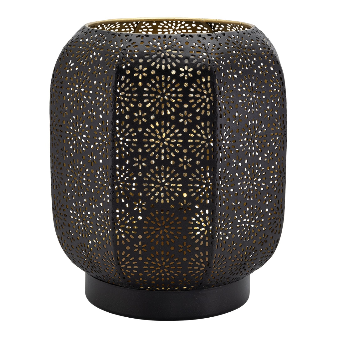 Securit® Lampe de table LED sans fil "Marrakech" - Noir/Doré - Intérieur/Extérieur - Câble magnétique inclus