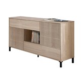 thumbnail of Dmora Credenza Waco, Madia moderna a 2 ante, Buffet da soggiorno, Mobile porta TV, Madia con piedini per salotto, 151x41h80 cm, Rovere