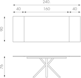 thumbnail of Sololed -  Ausziehbarer Tisch von 160 cm auf 240 cm, moderne Keramikplatte auf graphitgrauem gehärtetem Glas