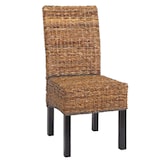 thumbnail of Lote de 2 sillas de comedor silla de mimbre M69 silla BALI mimbre banana ~ oscuro, sin cojín