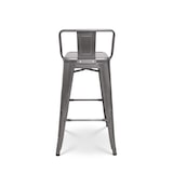 thumbnail of Set di 4 sgabelli da bar in metallo grezzo zincato stile industriale - Con schienale - Altezza 66 cm