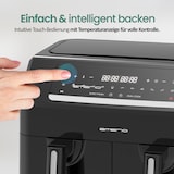 thumbnail of Emerio Dubbele Heteluchtfriteuse 2600W - 2x3.6L - Dual zone - Digitaal display - 50-200ºC - Timer - Sync Function - Zwart AF-130376.1