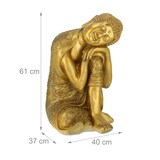 thumbnail of Relaxdays Buddha Figur Garten, wetterfest & frostsicher, XL Gartenbuddha ruhend, Gartenfigur, HBT: 61 x 40 x 37 cm, gold