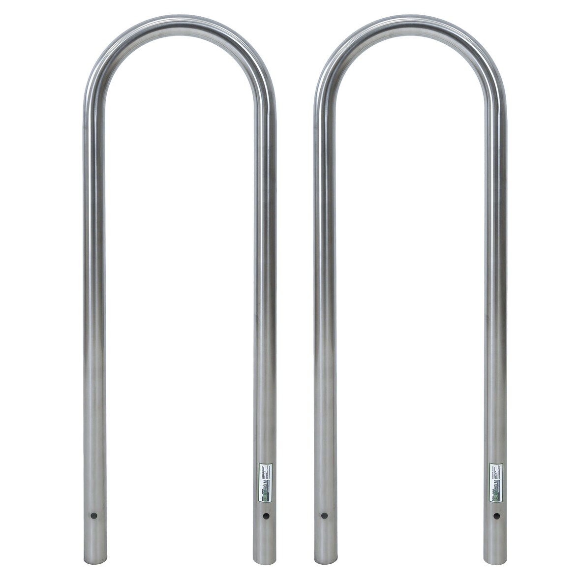 2 x Fahrradanlehnbügel 115 x 41 cm Edelstahl Ø 49 mm grau