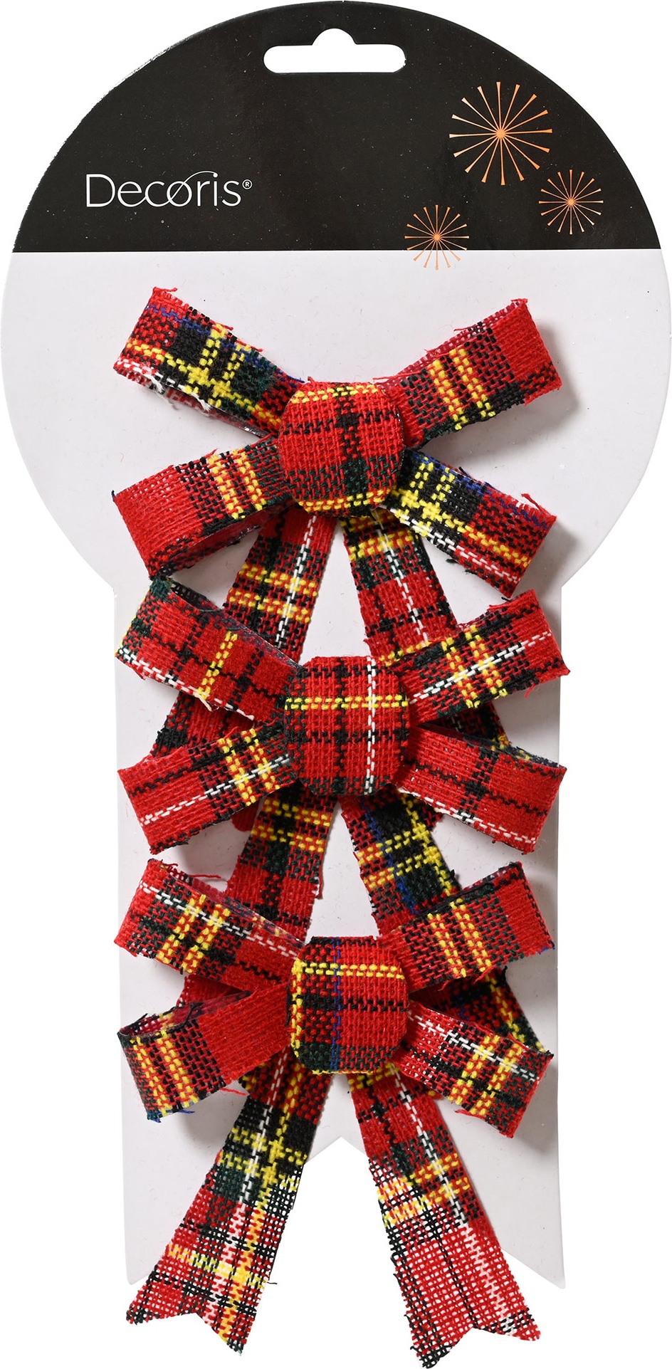 Schleifen 10cm mit Tartan Muster 3er Set Geschenkschleifen Weihnachtsschleifen Dekoschleifen festliche Dekoration Weihnachten Hochzeit