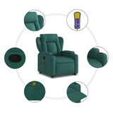 thumbnail of vidaXL Massagesessel mit Aufstehhilfe Dunkelgrün Stoff