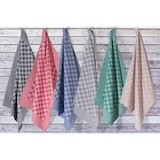 thumbnail of DoubleDry Theedoeken 6 st - 100% katoen - blokpatroon - geblokt - horeca ruit - blauw