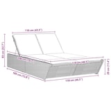 thumbnail of vidaXL Ligbed 2-persoons met kussens poly rattan zwart