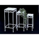 thumbnail of DanDiBo Blumenhocker Weiß Metall Eckig Blumenständer 96314 3er Set Beistelltisch Blumensäule Modern Pflanzenständer Pflanzenhocker