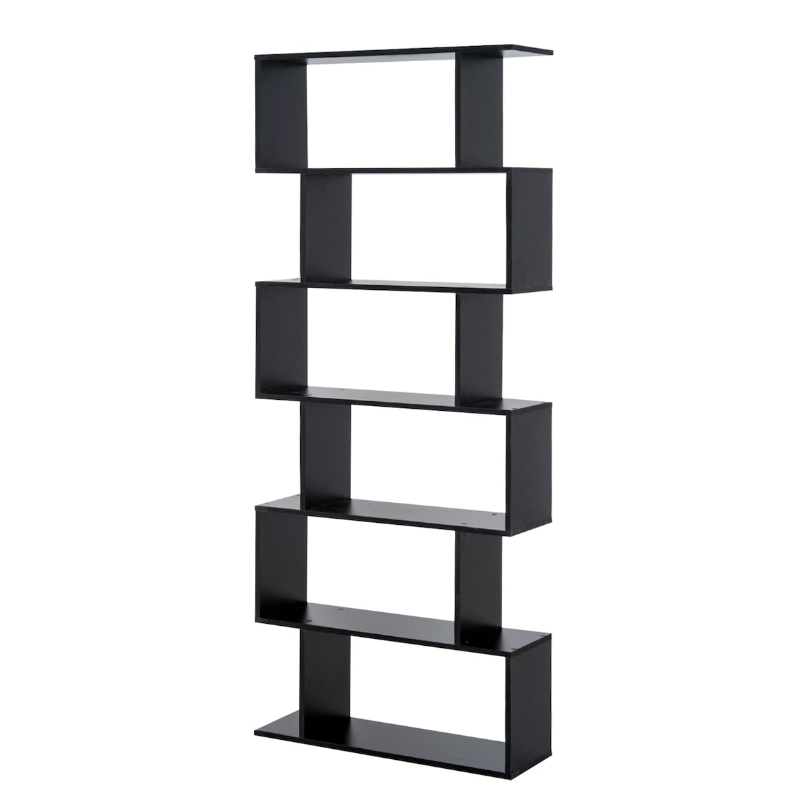 Estantería librería estantería para libros moderna con 6 estantes para comedor salón estudio 80x23x192 cm negro