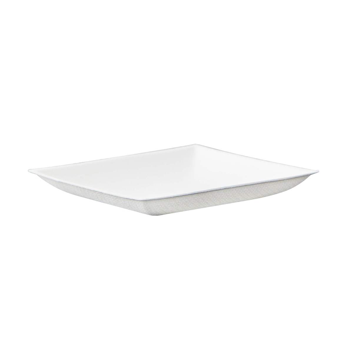 FHC - 100Pcs - Assiette carrée blanche en pulpe - 90x90mm