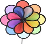 thumbnail of Gartenstecker Windmühle Windrad Stab farbmix Polyester Ø 34 cm