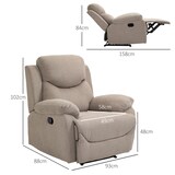 thumbnail of Sillón reclinable de salón sillón relax reclinable manual con reposabrazos y reposapiés carga 150 kg para salón dormitorio beige