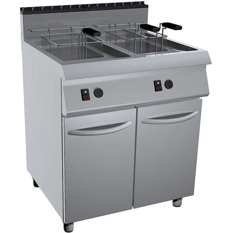 Freidora a gas de pie - Capacidad 17+17 l - Fondo 70