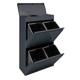 thumbnail of ARREGUI Top CR624-B Recycling Abfalleimer / Mülleimer aus Stahl mit Aufbewahrungsbox mit Deckel, 4 Fach Mülltrennsystem, 4 x 17L ( 68L), anthrazit