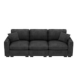 thumbnail of Dreisitzer-Sofa 242×80×88 mit Klapptisch USB-Anschluss Getränkehalter Stauraum Loungebett Couch Wohnzimmer – Grau