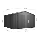 thumbnail of Hoggar - Caseta Jardín Exterior 12,46m2 Pioneer Y130 - Columnas en V - Estructura Autoportante - Doble Puerta - Techo Robusto - Cobertizo Metálico