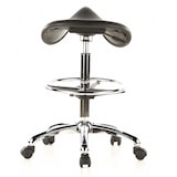 thumbnail of Hocker / Drehhocker / Arbeitsstuhl / Sattel TOP WORK 13 Hartschaum schwarz Chrom hjh OFFICE