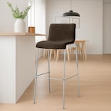 thumbnail of Barhocker Hover Stoff Vierfußgestell braun/chrom