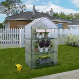 thumbnail of Serra A 3 Ripiani Da Giardino Per Orto Telaio In Acciaio Verniciato Telo In PVC Trasparente Porta Avvolgibile Apertura A Cerniera 69x49x125 Cm