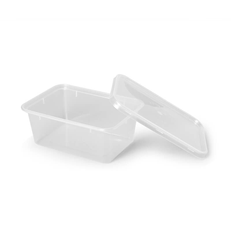 ENVASES DEL MEDITERRÁNEO · PACK ENVASE RECTANGULAR 750 cc + TAPA (500 Uds.) · take away · restauración