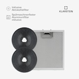 thumbnail of Klarstein Skyfall Inselabzugshaube Ø45cm Umluft 402m³/h LED Nickel-Metallic