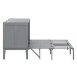 thumbnail of Vertikales Klappbett 140x200 mit Lattenrost, platzsparendes Wandbett, Hochschrank-Design, multifunktional, robust, einfach bedienbar, Grau
