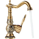 thumbnail of JULIAN | Rubinetto da bagno alto vintage in ottone dorato | Miscelatore retrò in acciaio inox per lavabo freestanding | con rubinetto gastronomico