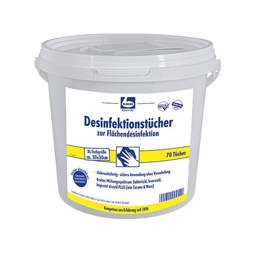 Dr. Becher 70 "Dr. Becher" Desinfektionstücher 29 cm x 30 cm weiss zur Flächendesinfektion