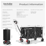 thumbnail of tectake Bolderkar RollRider opvouwbaar, telescopische handgreep, profielwielen  Zwart