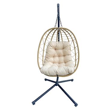 Yoevu silla colgante para interior y exterior cojín incluido, beige