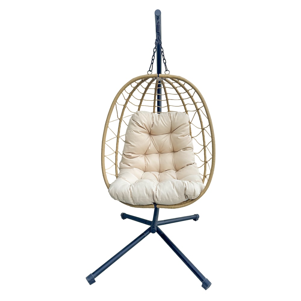 Yoevu silla colgante para interior y exterior cojín incluido, beige