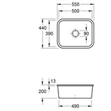 thumbnail of Villeroy&Boch Spülbecken, Küchenspüle Cisterna 60C Weiß Alpin 550x440mm, Unterschrankbreite 60cm