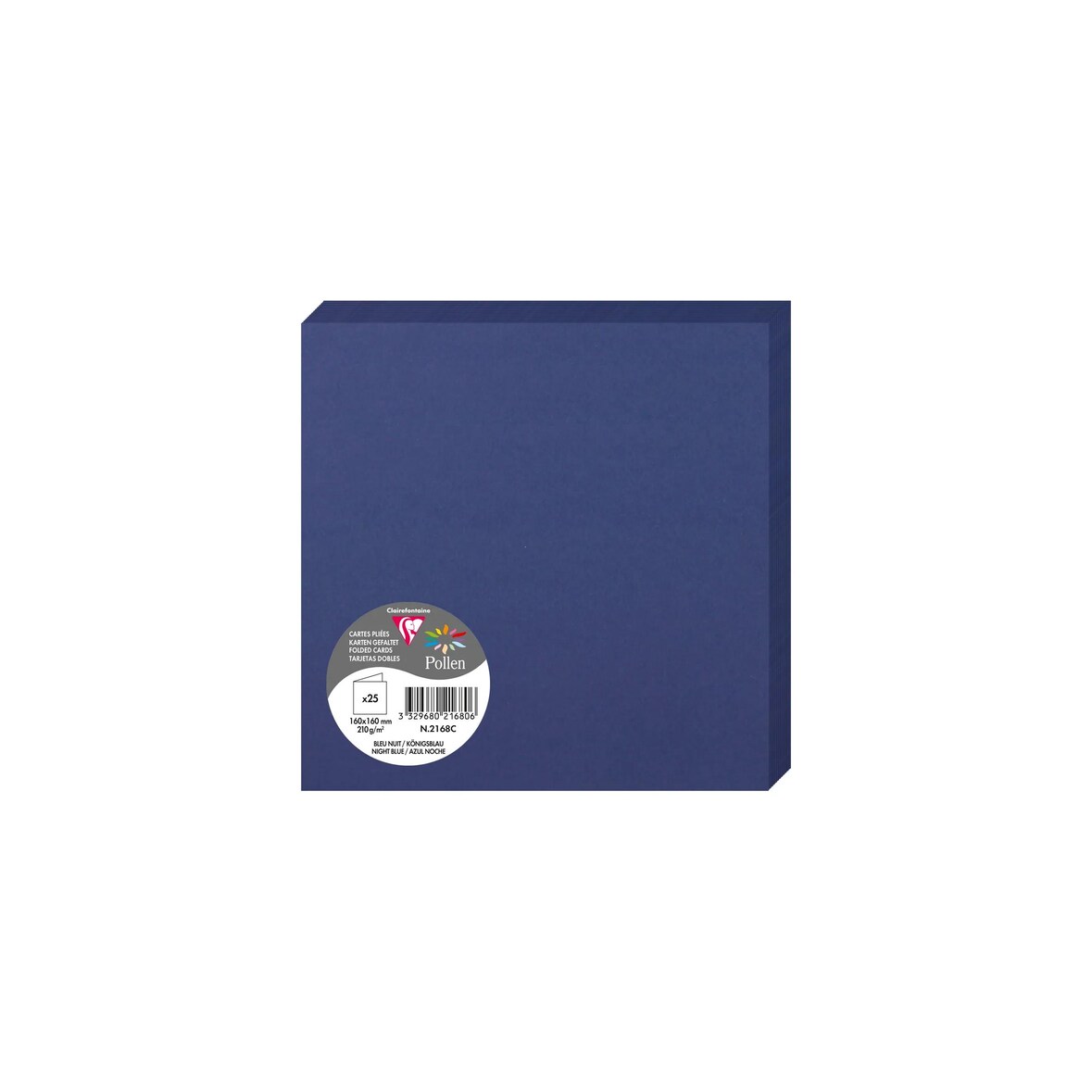 Pollen 250x Pollen, Faltkarten 160x160 mm, 210g - Mitternachtsblau 2168C