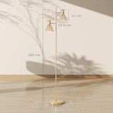 thumbnail of HOMCOM Lampada da Terra Moderna 2 Luci Oro