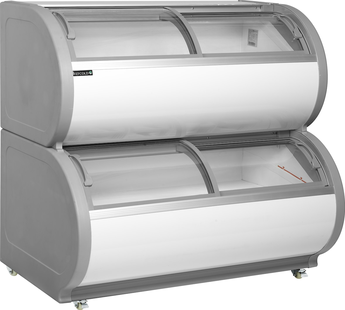 TEFCOLD Zweietagige Gefriervitrine TD500 450l Weiß