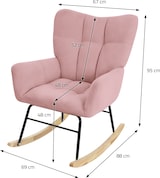 thumbnail of ML-Design – Schaukelsessel Rosa – Frottee-Optik | gepolstert, Holzkufen, Relaxsessel mit Armlehnen, Ohrensessel