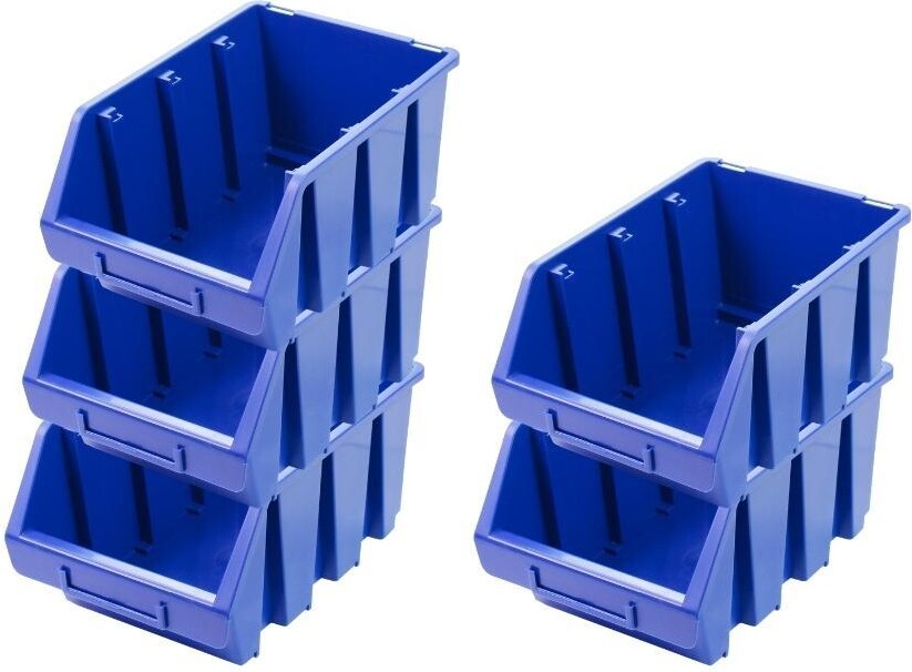 PROREGAL Mega Deal 5x Sichtlagerbox 3 | HxBxT 12,6x17x24cm | Polypropylen | Blau | Sichtlagerbehälter, Sichtlagerkasten, Sortierbehälter