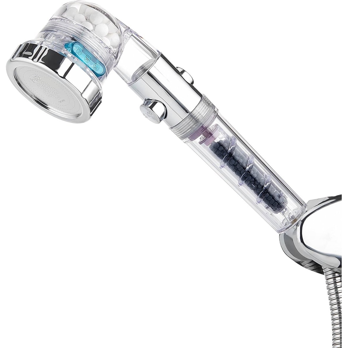 Wassersparender Duschkopf - Regendusche und Handbrause mit Start/Stopp-Funktion - Hoher Druck - Inkl. Reinigende Mineralien