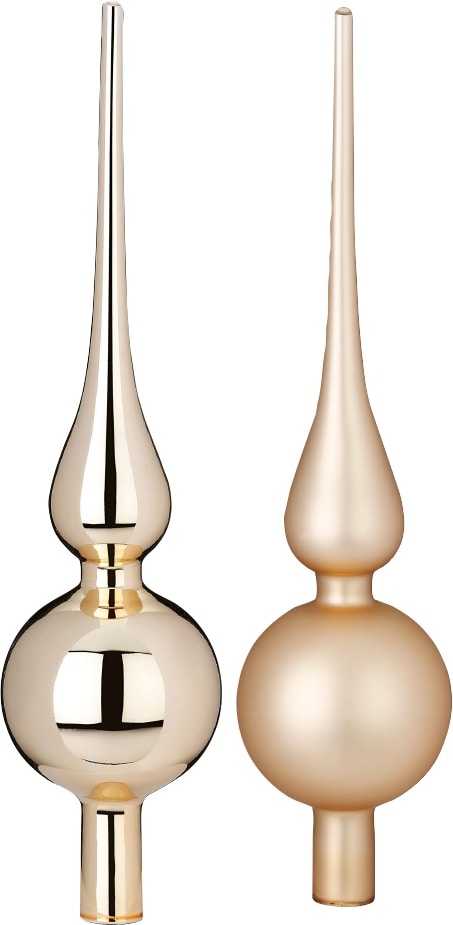 Christbaumspitze Glas 28cm 1 Stück matt / glanz sortiert - Brokatgold