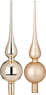 thumbnail of Christbaumspitze Glas 28cm 1 Stück matt / glanz sortiert - Brokatgold