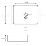 thumbnail of ECD Germany Aufsatzwaschbecken Keramik Weiß 505×395×135 mm, ohne Überlauf, inkl. Ablaufgarnitur – Design Waschbecken