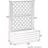 thumbnail of Fioriera Italia Rettangolare con Spalliera Stefanplast CM.100x43x142h Bianco
