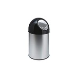 thumbnail of PROREGAL Klassischer Abfallbehälter mit Pushdeckel | 30 Liter, HxBxT 56x31x31cm | Metall | Edelstahl