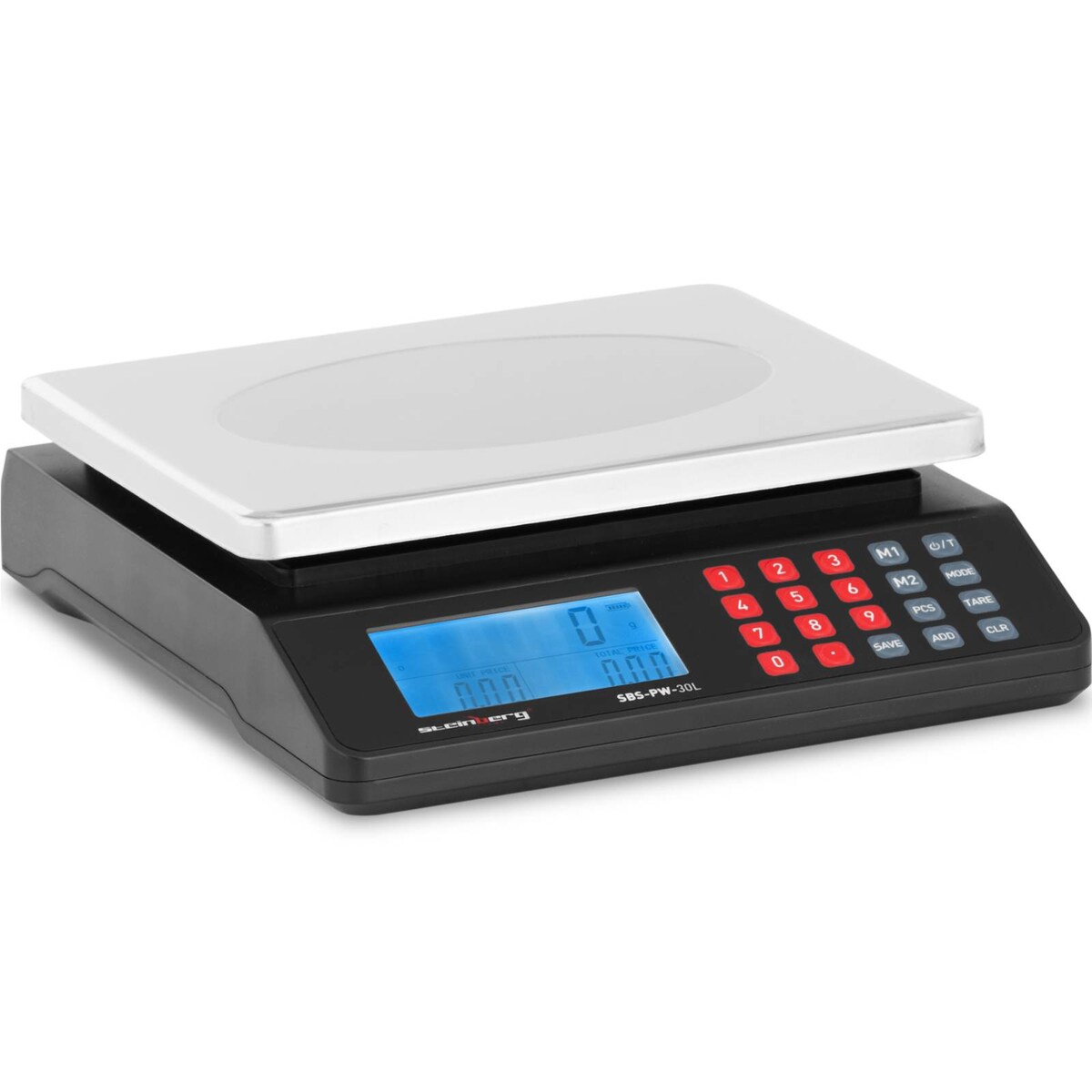 Steinberg Systems Kontrollwaage - 30 kg / 1 g - 21,5 x 17,5 cm - Dual-LCD